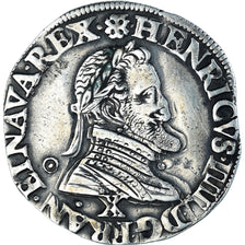 Moneta, Francja, Henri IV, 1/2 Franc, 1602, Amiens, Rzadkie, VF(30-35), Srebro