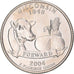 Moeda, Estados Unidos da América, Wisconsin, Quarter, 2004, U.S. Mint, Denver