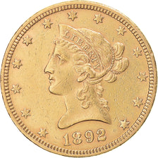 Monnaie, États-Unis, Coronet Head, $10, Eagle, 1892, U.S. Mint, Philadelphie