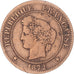 Moneta, Francia, Cérès, 5 Centimes, 1872, Paris, MB, Bronzo, KM:821.1