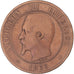 Münze, Frankreich, Napoleon III, 10 Centimes, 1855, Strasbourg, ancre, SGE+