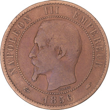 Moneta, Francia, Napoleon III, 10 Centimes, 1856, Paris, MB, Bronzo, KM:771.1