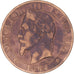 Moneda, Francia, Napoleon III, 5 Centimes, 1864, Strasbourg, BC+, Bronce