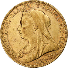 Wielka Brytania, Victoria, Sovereign, 1895, Złoto, AU(50-53), KM:785