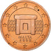 Malta, 2 Euro Cent, 2008, Paris, Copper Plated Steel, MS(63), KM:126