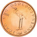 Słowenia, Euro Cent, 2008, Miedź platerowana stalą, MS(65-70), KM:68