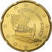 Chipre, 20 Euro Cent, 2009, Latón, FDC, KM:82