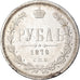 Moeda, Rússia, Alexander II, Rouble, 1878, Saint-Petersburg, AU(50-53), Prata