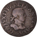 Moeda, França, Louis XIII, Double Tournois, 1615, Amiens, VF(20-25), Cobre