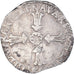Moneda, Francia, Henri IV, 1/4 Ecu, 1604, Rennes, MBC, Plata, KM:27.6