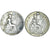 Münze, United Kingdom, pair of penny earrings, 1909 & 1936, Silver-plated, S+