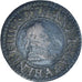Moneda, Francia, Henri IV, Denier Tournois, 1606, Paris, BC+, Cobre, CGKL:224