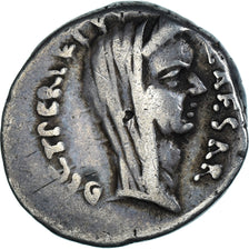 Moeda, Julius Caesar, Denarius, 44 BC, Rome, VF(30-35), Prata, Crawford:480/11