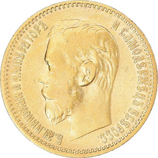 Moneda, Rusia, Nicholas II, 5 Roubles, 1897, St. Petersburg, MBC, Oro, KM:62