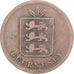 Munten, Guernsey, 4 Doubles, 1874, Heaton, Birmingham, FR+, Bronzen, KM:5