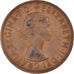 Monnaie, Grande-Bretagne, Elizabeth II, Penny, 1966, TB+, Bronze, KM:897