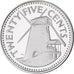 Moeda, Barbados, 25 Cents, 1975, Franklin Mint, MS(65-70), Cobre-níquel, KM:13