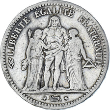 Moneta, Francja, Hercule, 5 Francs, 1848, Paris, VF(20-25), Srebro, KM:756.1