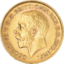 Münze, Großbritannien, George V, 1/2 Sovereign, 1913, SS+, Gold, KM:819