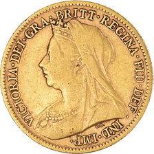 Monnaie, Grande-Bretagne, Victoria, 1/2 Sovereign, 1900, TTB, Or, KM:784