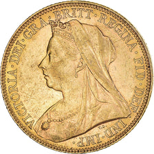 Moneda, Gran Bretaña, Victoria, Sovereign, 1901, Melbourne, MBC+, Oro, KM:785