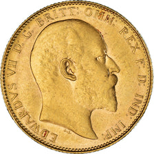 Munten, Groot Bretagne, Edward VII, Sovereign, 1908, Souverain, PR, Goud, KM:805