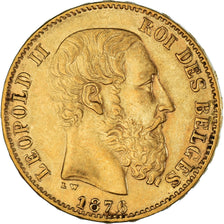 Coin, Belgium, Leopold II, 20 Francs, 20 Frank, 1876, EF(40-45), Gold, KM:37