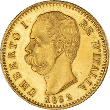 Moneta, Italia, Umberto I, 20 Lire, 1882, Rome, SPL-, Oro, KM:21