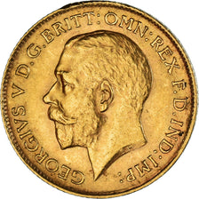 Moneda, Gran Bretaña, George V, 1/2 Sovereign, 1914, London, MBC, Oro, KM:819