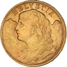 Moneta, Szwajcaria, 20 Francs, 1947, Bern, MS(60-62), Złoto, KM:35.2