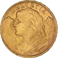 Moneta, Szwajcaria, 20 Francs, 1947, Bern, EF(40-45), Złoto, KM:35.2