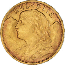 Moneda, Suiza, 20 Francs, 1927, Bern, EBC, Oro, KM:35.1