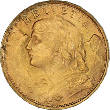 Münze, Schweiz, 20 Francs, 1935, Bern, VZ, Gold, KM:35.1