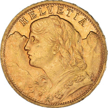 Münze, Schweiz, 20 Francs, 1935, Bern, VZ, Gold, KM:35.1