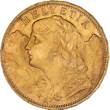 Münze, Schweiz, 20 Francs, 1935, Bern, VZ, Gold, KM:35.1