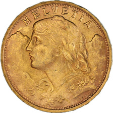 Münze, Schweiz, 20 Francs, 1935, Bern, VZ, Gold, KM:35.1