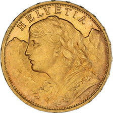 Munten, Zwitserland, 20 Francs, 1913, Bern, PR+, Goud, KM:35.1