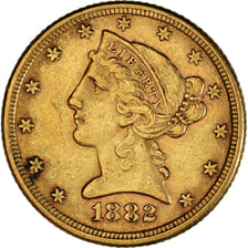 Münze, Vereinigte Staaten, Coronet Head, $5, Half Eagle, 1882, U.S. Mint