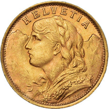 Münze, Schweiz, 20 Francs, 1935, Bern, VZ, Gold, KM:35.1