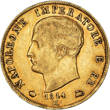 Moeda, ESTADOS ITALIANOS, Napoleon I, 40 Lire, 1814, Milan, EF(40-45)