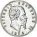 Italia, Vittorio Emanuele II, 5 Lire, 1876, Rome, MBC, Plata, KM:8.4