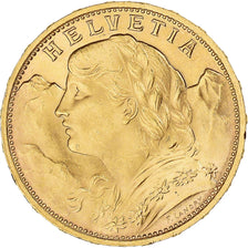 Moneta, Szwajcaria, 20 Francs, 1925, Bern, MS(64), Złoto, KM:35.1