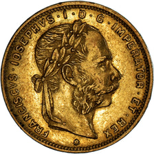 Coin, Austria, Franz Joseph I, 8 Florins-20 Francs, 1889, EF(40-45), Gold