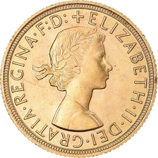 Moneda, Gran Bretaña, Elizabeth II, Sovereign, 1958, EBC, Oro, KM:908