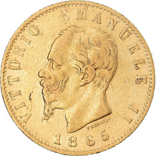 Moneta, Italia, Vittorio Emanuele II, 20 Lire, 1865, Torino, SPL-, Oro, KM:10.1