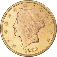 Moneta, USA, Liberty Head, $20, Double Eagle, 1892, U.S. Mint, San Francisco