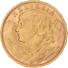 Münze, Schweiz, 20 Francs, 1930, Berne, VZ, Gold, KM:35.1