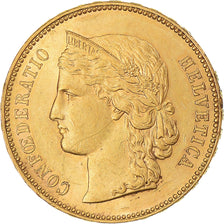 Moneta, Szwajcaria, 20 Francs, 1895, Bern, AU(55-58), Złoto, KM:31.3