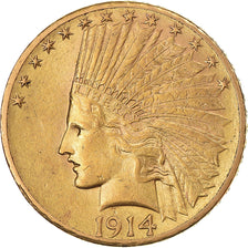 UNITED STATES, Indian Head, $10, Eagle, 1914, U.S. Mint, KM #130, AU(50-53),...