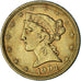 Coin, United States, Coronet Head, $5, Half Eagle, 1904, U.S. Mint
